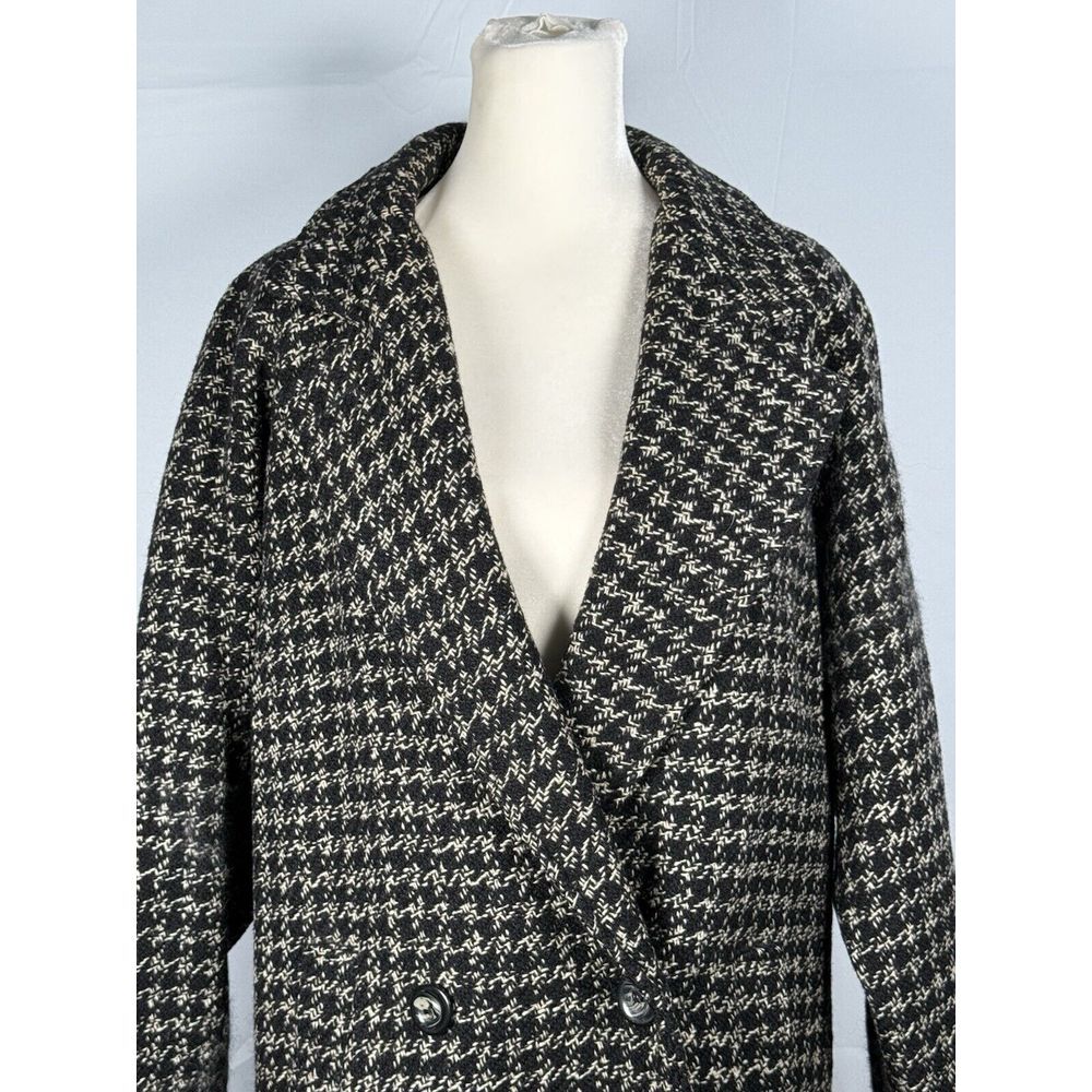 Vintage Junior Concept 100% Wool‎ Tweed Coat Womens 7 Black 60s Grandmacore